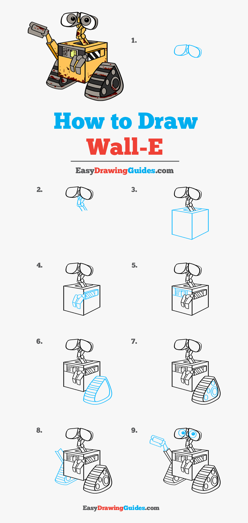 How To Draw Wall-e - Easy To Draw Wall E Step By Step, HD Png Download, Free Download