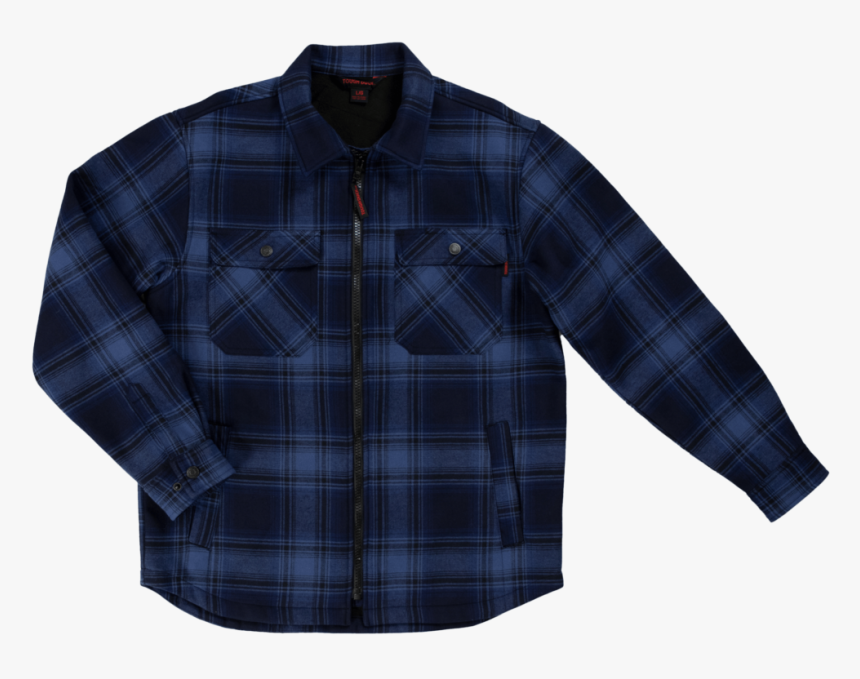 Tough Duck Mens Zip Front Bonded Flannel Shirt Blue, HD Png Download, Free Download