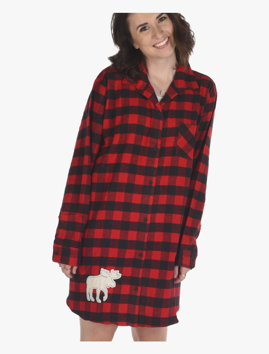 Flannel Moose Plaid - Nightshirt, HD Png Download, Free Download