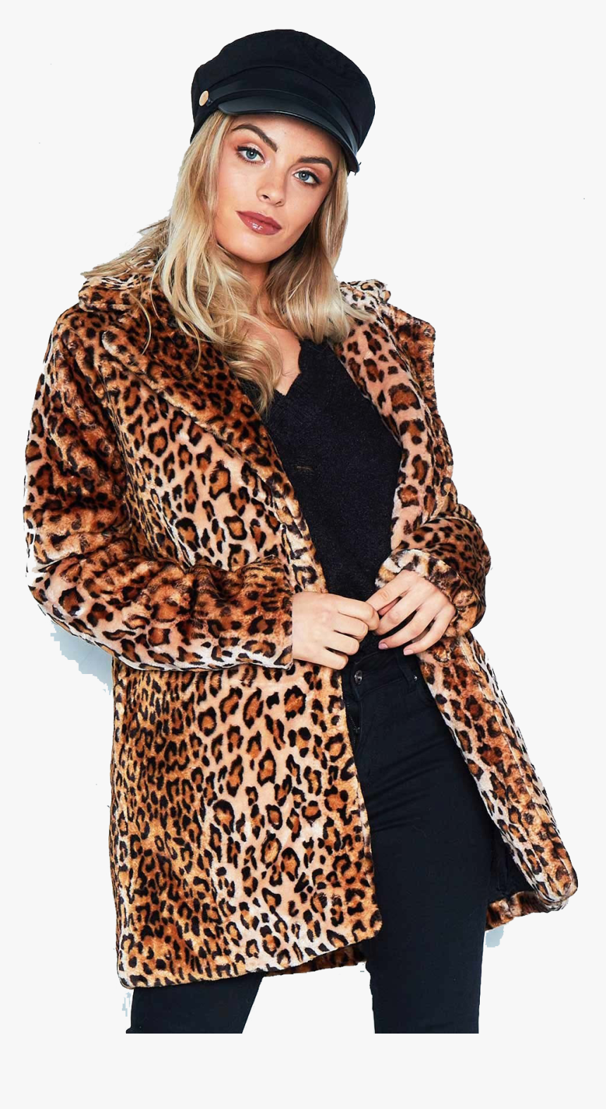 Leopard Faux Fur Coat , Png Download - Ropa Animal Print, Transparent Png, Free Download
