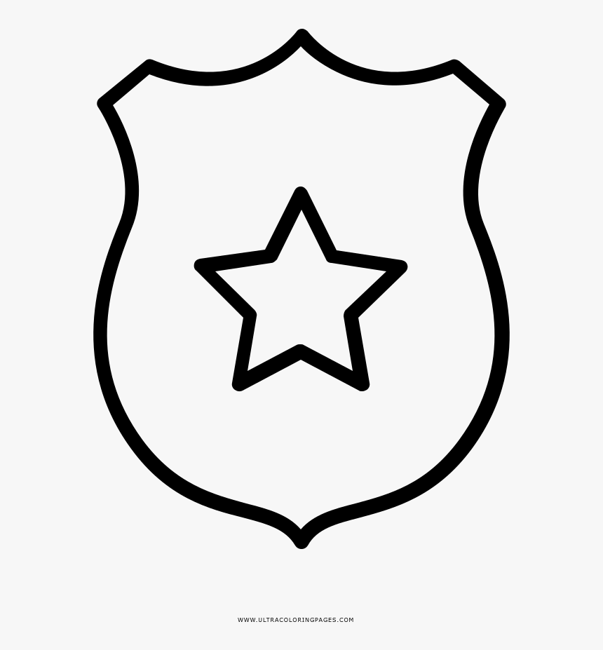 Sheriff Badge Coloring Page - Capitan America Clipart Black And White, HD Png Download, Free Download