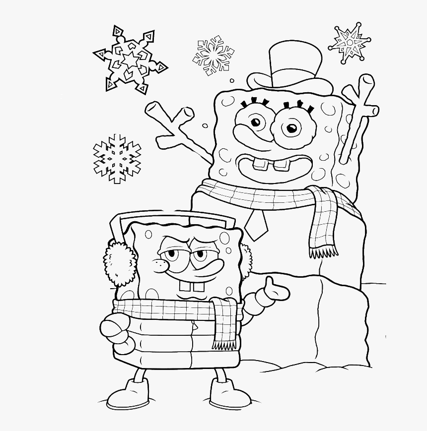 Spongebob Christmas Always Stay Cool Coloring Page - Spongebob Holiday Coloring Pages, HD Png Download, Free Download