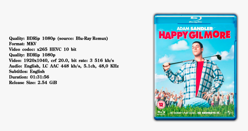 Happy - Gilmore - 1996 - 1080p - Bluray - X265 - Hevc, HD Png Download, Free Download