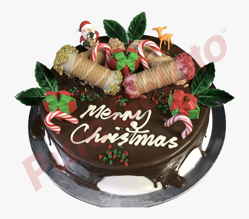 Christmas Theme Chocolate Cake, HD Png Download, Free Download