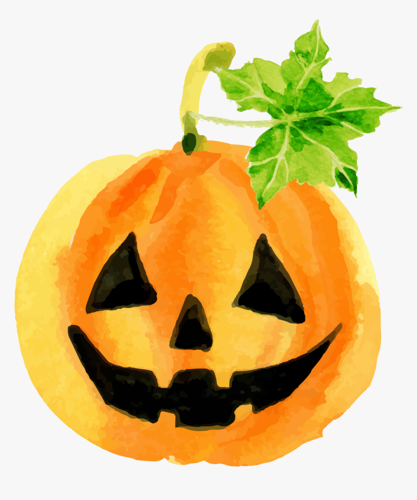 Pumpkins Vector Watercolor - Watercolor Halloween Pumpkin Free, HD Png Download, Free Download