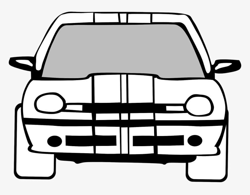 Free Car Outline Png - Front Car Clipart Black And White, Transparent Png, Free Download