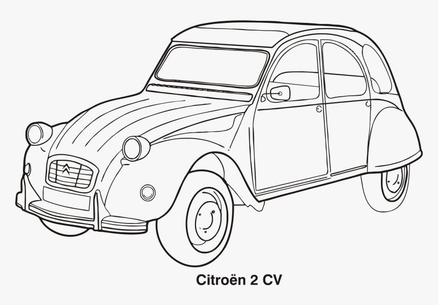 Car Car Outline Cars Citroen - Citroen 2cv Clipart, HD Png Download, Free Download