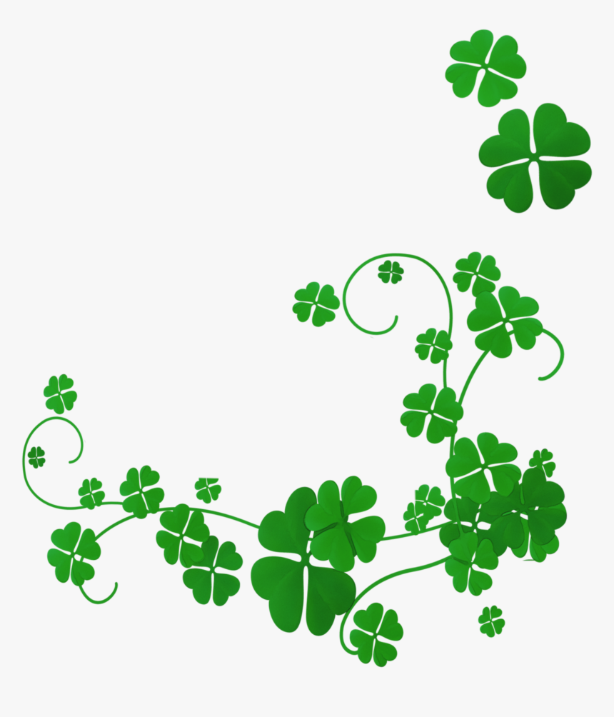 #ftestickers #corner #border #shamrocks #stpatricksday - Four-leaf Clover, HD Png Download, Free Download