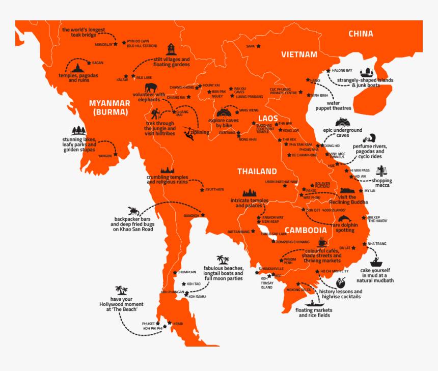 Transparent Thailand Map Png - Transparent Background Southeast Asia Map, Png Download, Free Download