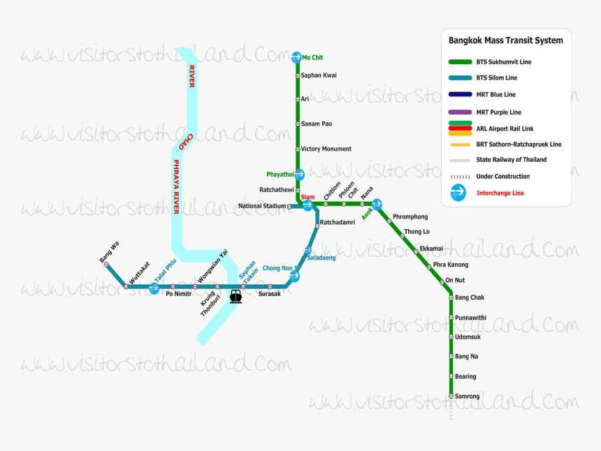 Transparent Thailand Map Png - Bangkok Bts Map 2018 Pdf, Png Download, Free Download