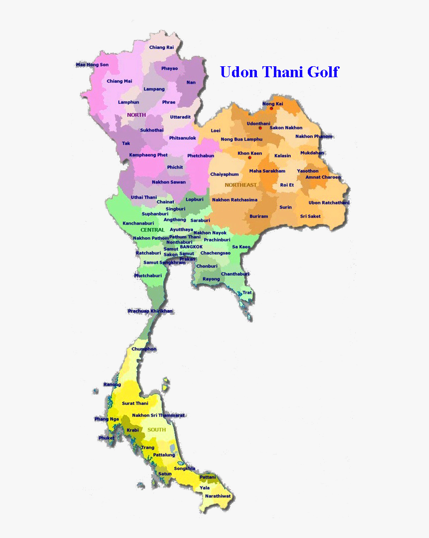 Thailand Map And Provinces Hd Png Download Kindpng
