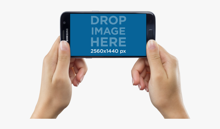 Android Phone In Hand Landscape, HD Png Download, Free Download
