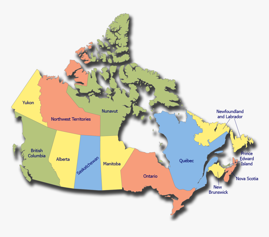 Physical Map Of Canada Labeled