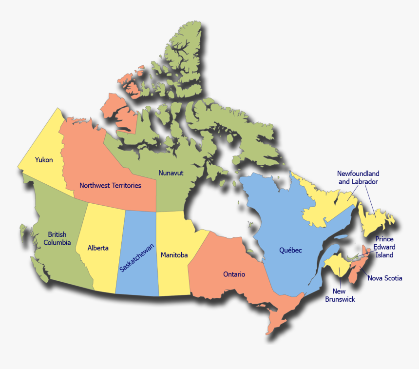 Canada Map - Map Of Canada Transparent Labeled, HD Png Download, Free Download