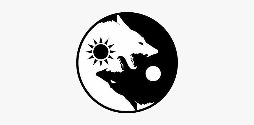 #yingyang #wolf #lobo #lua #moon #sun #sol #tattoo - Yin And Yang Wolf, HD Png Download, Free Download