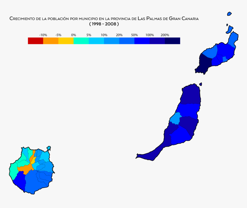 Las Palmas Crecimiento 1998-2008 - Provincias De Islas Canarias, HD Png Download, Free Download