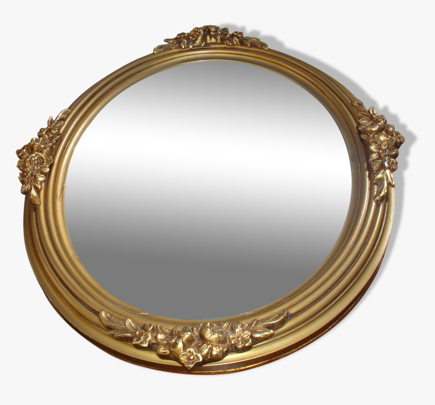 Gold Oval Mirror 30 X 44 Cm To Scenery Bloomed Around - Circle, HD Png Download, Free Download