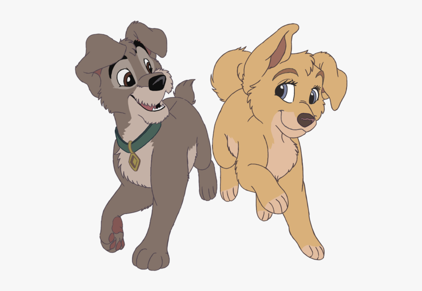 Angel And Scamp Love - Art Lady And The Tramp Scamp, HD Png Download, Free Download