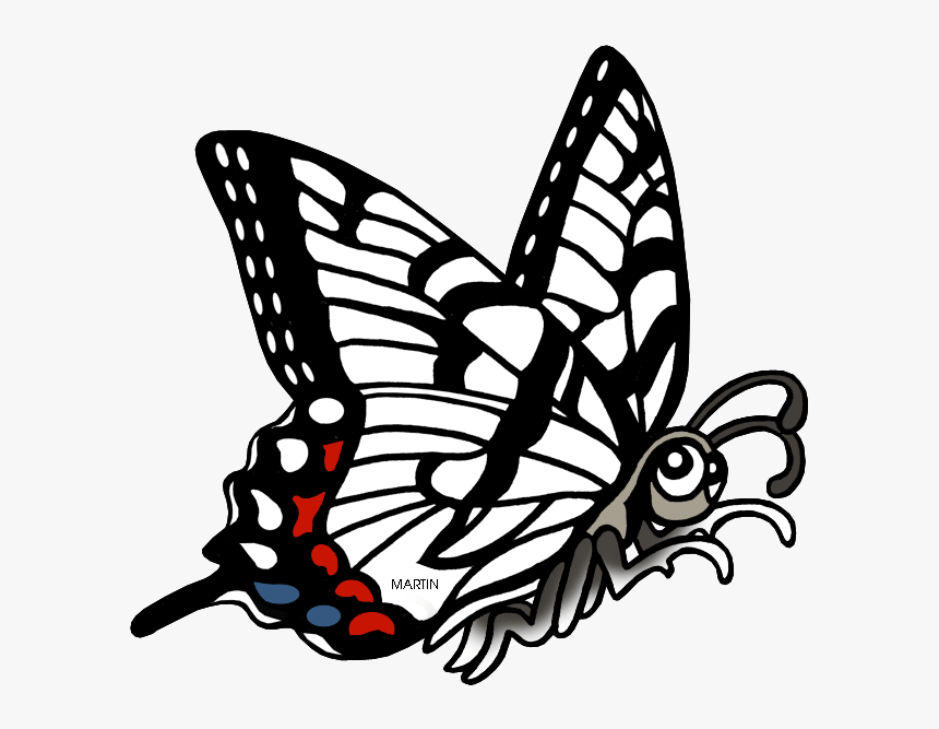 Tennessee State Butterfly - Zebra Swallowtail Butterfly Clipart, HD Png Download, Free Download