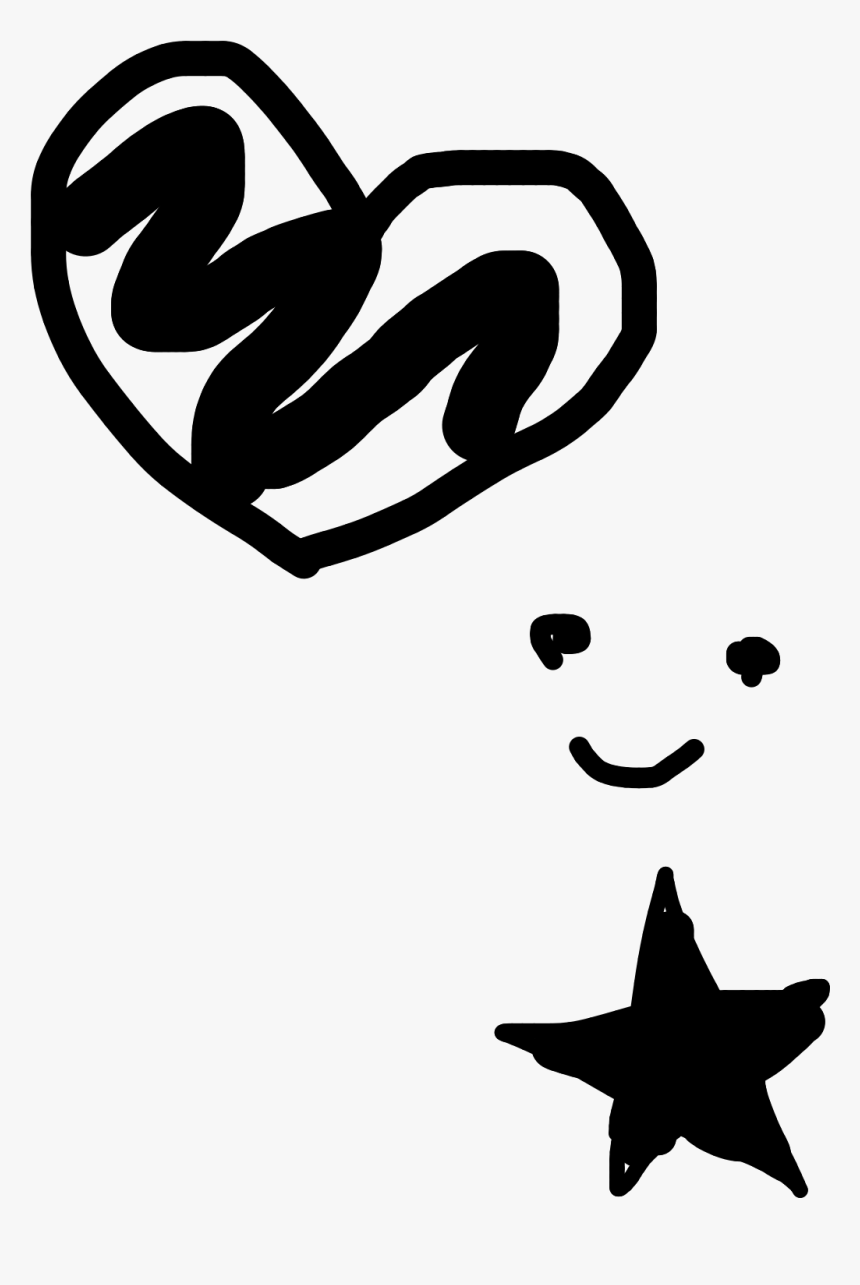 #heart #smile #star #doodle #doodleblack #simpledoodle - Illustration, HD Png Download, Free Download