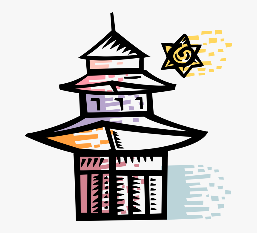 Vector Illustration Of Asian Chinese Or Japanese Pagoda, HD Png Download, Free Download