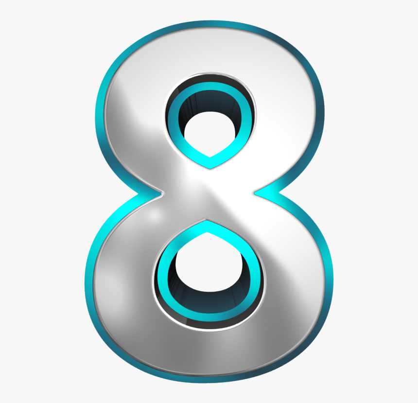 Metallic And Blue Number Eight Png Clipart Image - Eight Clipart Png, Transparent Png, Free Download