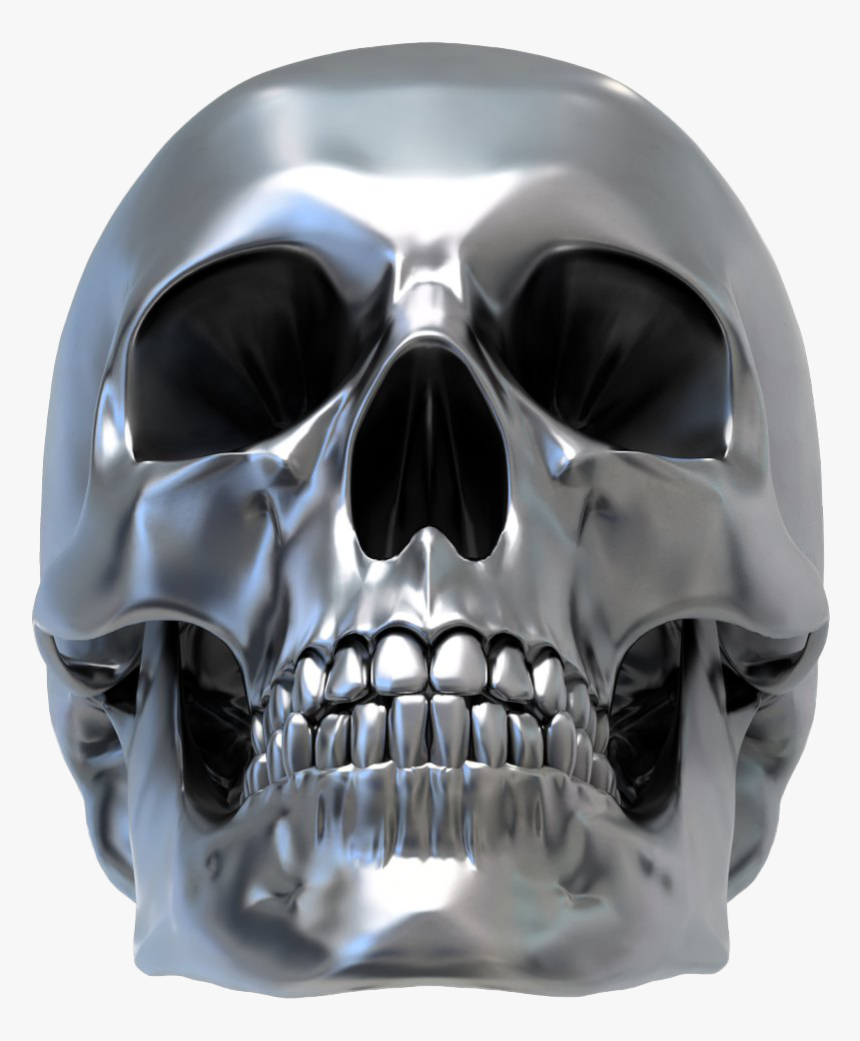 Silver Metallic Transparent - Metal Skull Png, Png Download, Free Download
