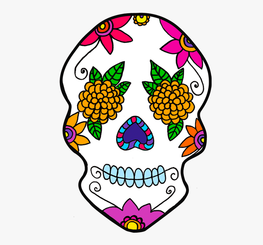 Clip Art Mexico Calavera Sugar Skulls - Transparent Sugar Skull Cartoon, HD Png Download, Free Download