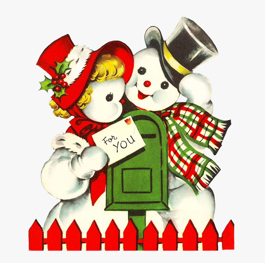 Snowmen Clip Art Sending Christmas Cards - Sending Christmas Cards Clipart, HD Png Download, Free Download