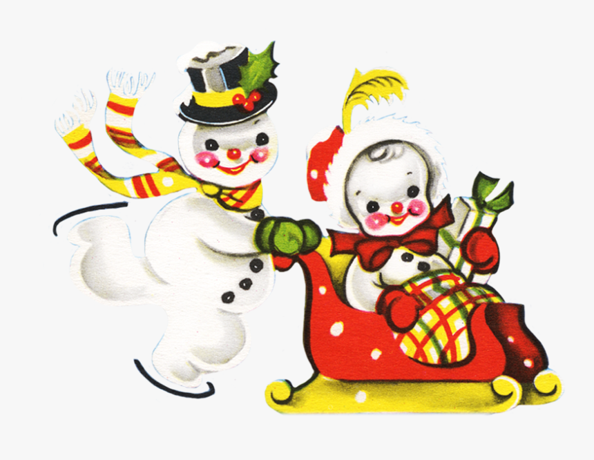 Two Snowmen At Christmas - Snowman, HD Png Download, Free Download