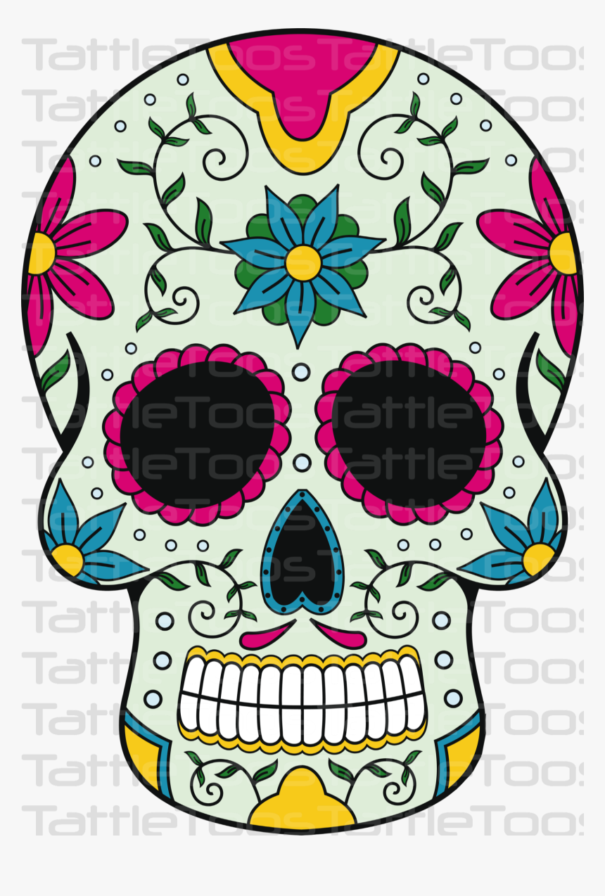 Clip Art Pretty Sugar Skull - Caveira Feminina Para Estampa, HD Png Download, Free Download