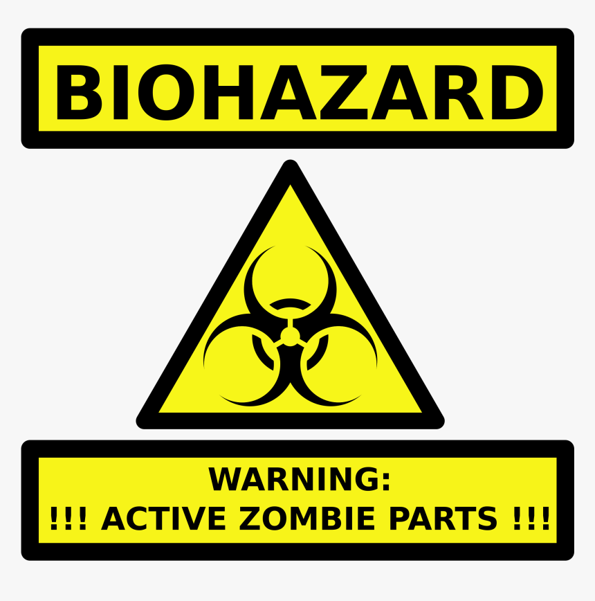 Zombie Parts Warning Label Clip Arts - Zombie Warning Sign Png, Transparent Png, Free Download