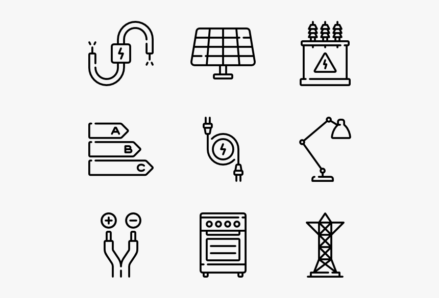 Electrician Tools And Elements - Electrician Icons, HD Png Download, Free Download