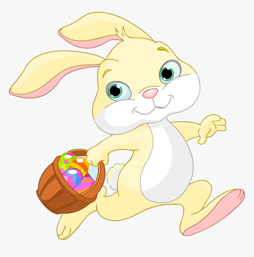 Easter Bunny Carrying A Basket, HD Png Download, Free Download