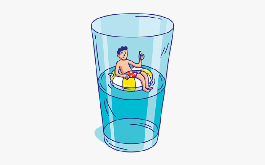 A Half-full Glass - Cup Half Full, HD Png Download, Free Download