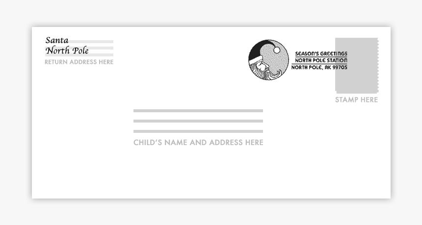 Example Letter From Santa With North Pole Postmark - Example Letter Usps, HD Png Download, Free Download
