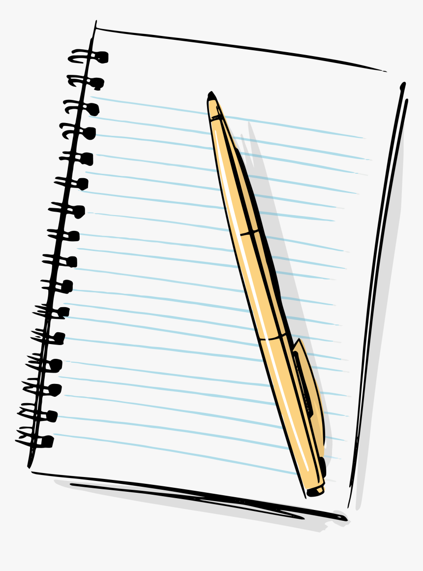 Paper Notebook Cartoon Pen - Notebook And Pen Transparent Background, HD Png Download, Free Download