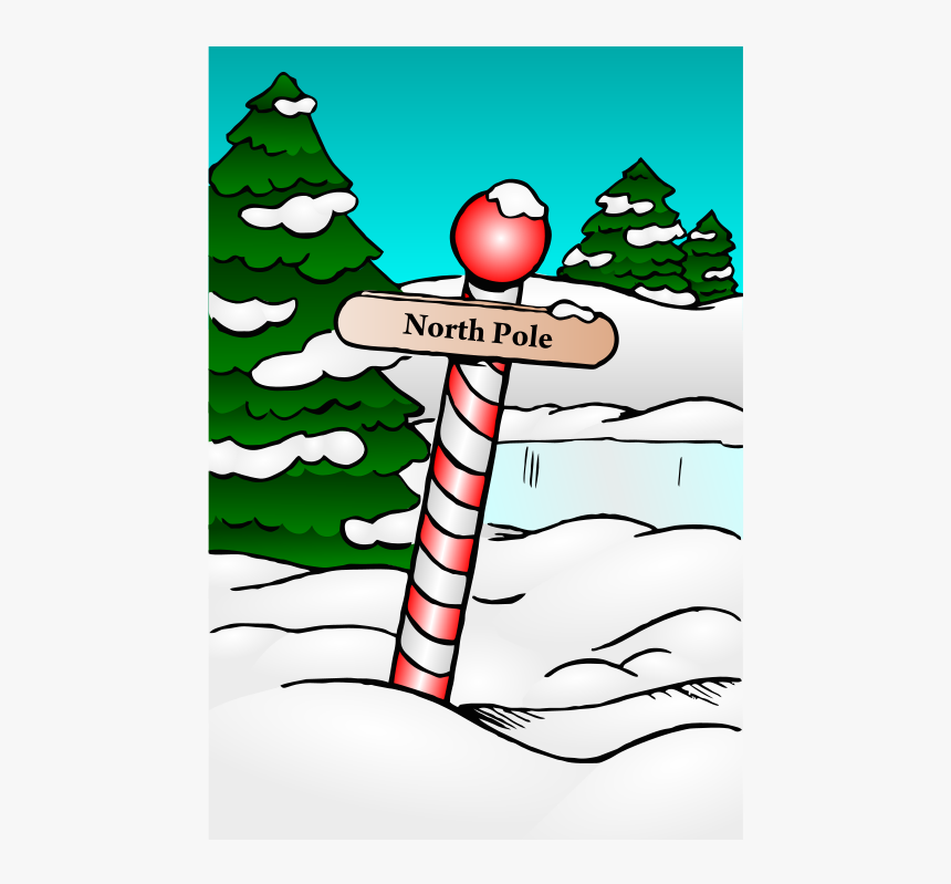 Free Vector North Pole Sign - Cartoon North Pole Pole, HD Png Download -  kindpng