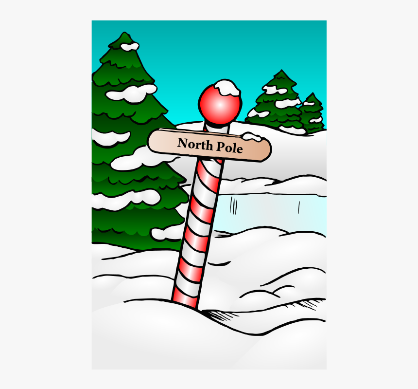 Free Vector North Pole Sign - Cartoon North Pole Pole, HD Png Download, Free Download