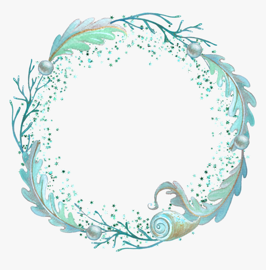 Flowers Leaves Vines Wreath Frame Border Filigree Swirl - Watercolor Tattoo Background Circle, HD Png Download, Free Download