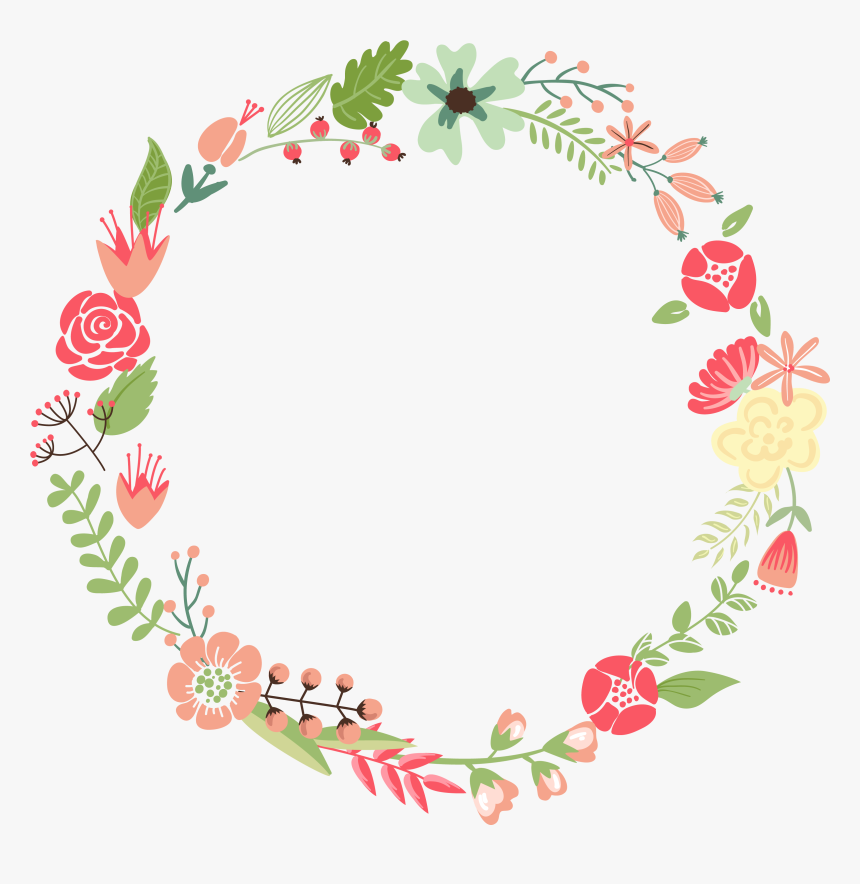 Picture Frames Flower Wreath Clip Art - Transparent Background Flower Circle, HD Png Download, Free Download
