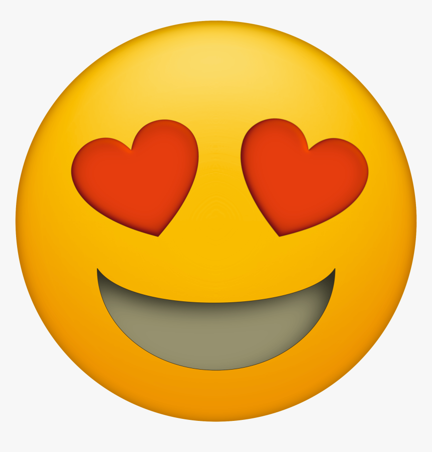 Clip Art Emoji Faces Printable Free - Heart Eyes Emoji Printable, HD Png Download - kindpng