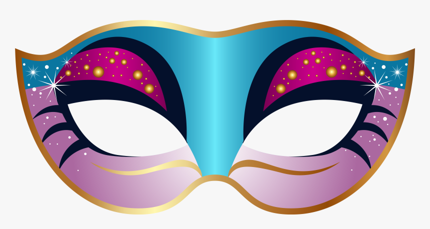 Blue And Pink Carnival Mask Png Clip Art Image - Mask Clip Art, Transparent Png, Free Download