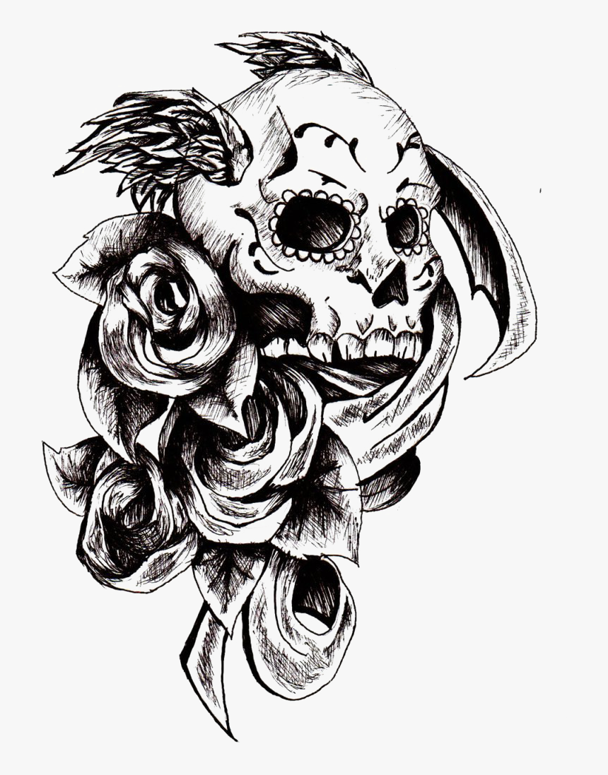 Transparent Skull Tattoo Clipart - Skull Tattoo Png, Png Download, Free Download