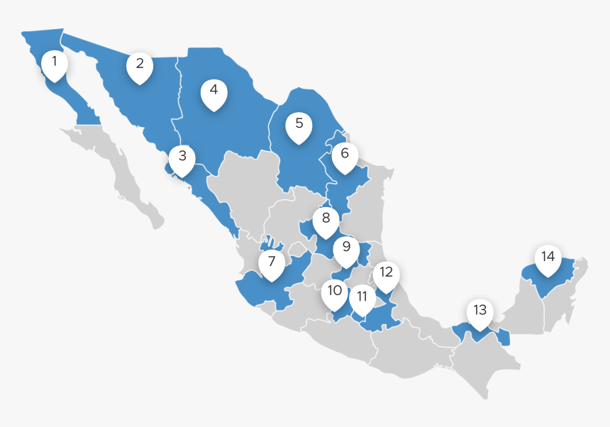 Mapa De La República Mexicana Con Las Instalaciones - Estado De Yucatan Png, Transparent Png, Free Download