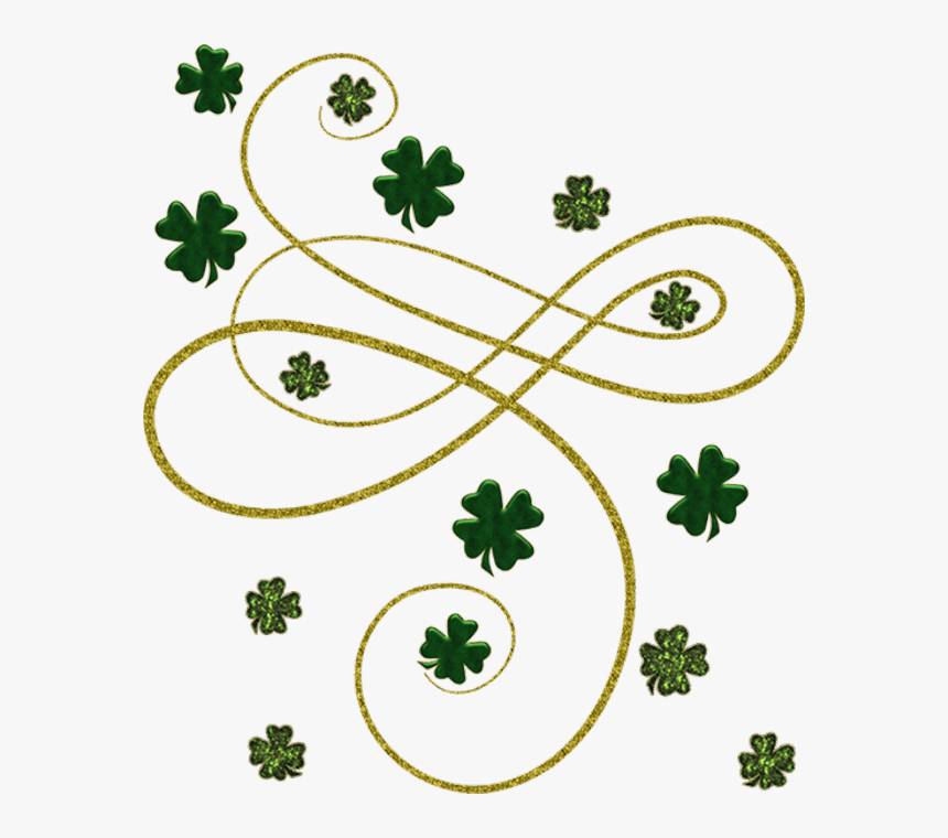 Irish People Day Shamrock Paper Saint Leprechaun Clipart - Four Leaf Clover Border, HD Png Download, Free Download