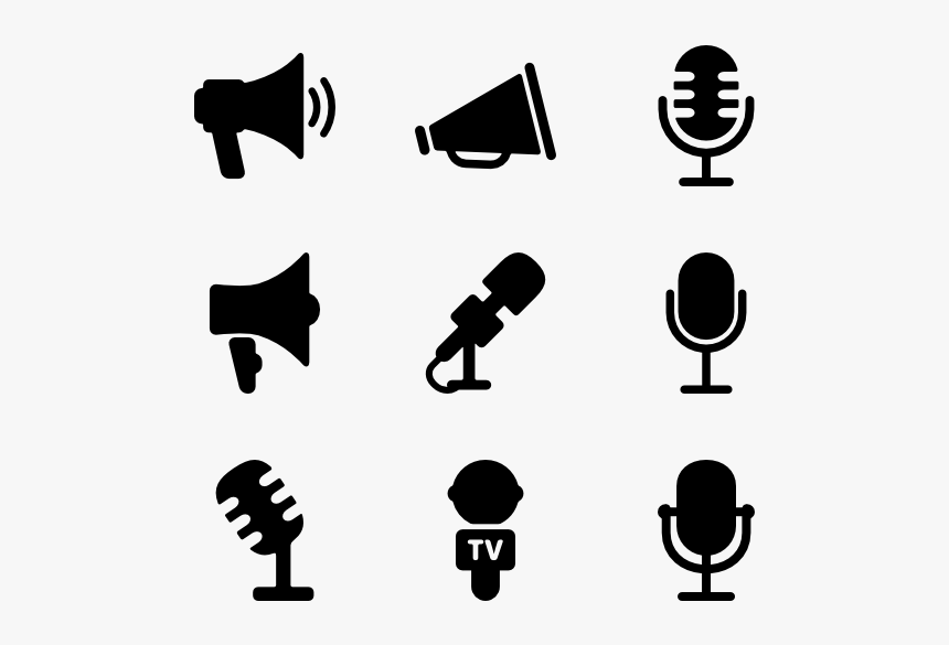 2 Mic Icon Packs - Hand Mike Icon Png, Transparent Png, Free Download