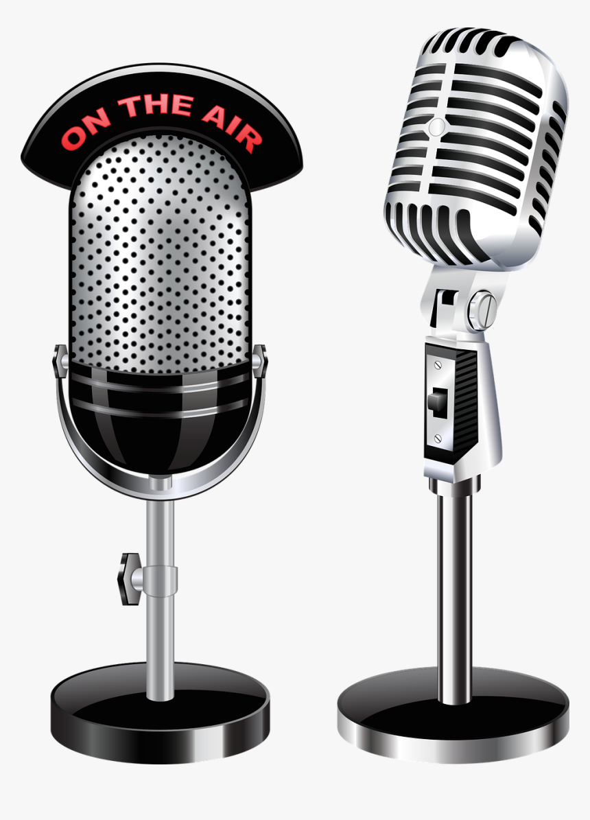 Microphones, Radio, Sound, Reportage, Broadcast - Transparent Background Retro Microphone Png, Png Download, Free Download