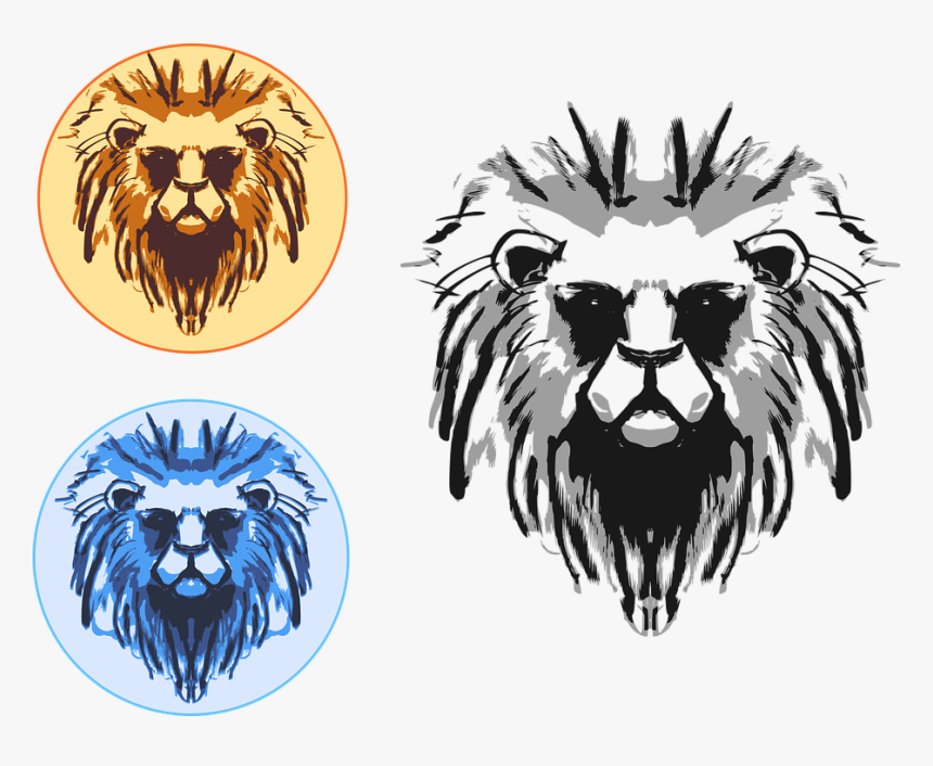 Lion, Seal, Stamp, Vector, Ink, Logo, Head, Animal - Portable Network Graphics, HD Png Download, Free Download