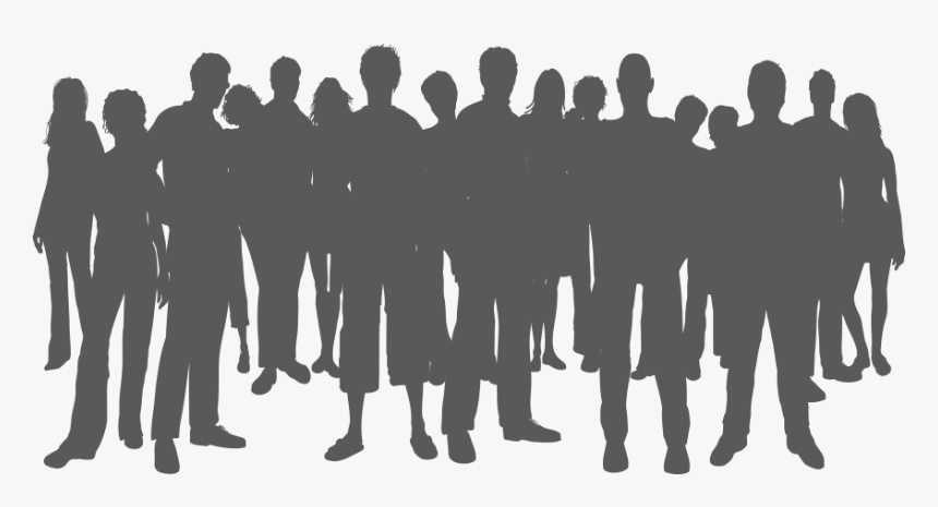 Clip Art Silhouette Of Crowd - Many People Silhouette Png, Transparent Png, Free Download